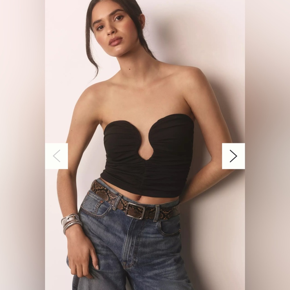 NWT Anthropologie black strapless top